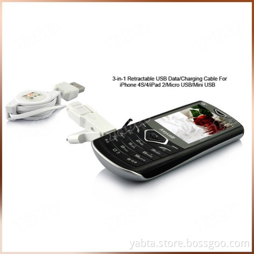For Iphone 5 Iphone 4 Micro USB Multi Charger Cable Retractable 3 In 1 USB Cable